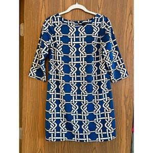 The Limited Blue White Satin Dress - XS Petite